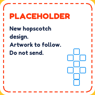 Placeholder for the new Playmarks hopscotch design, artwork to follow